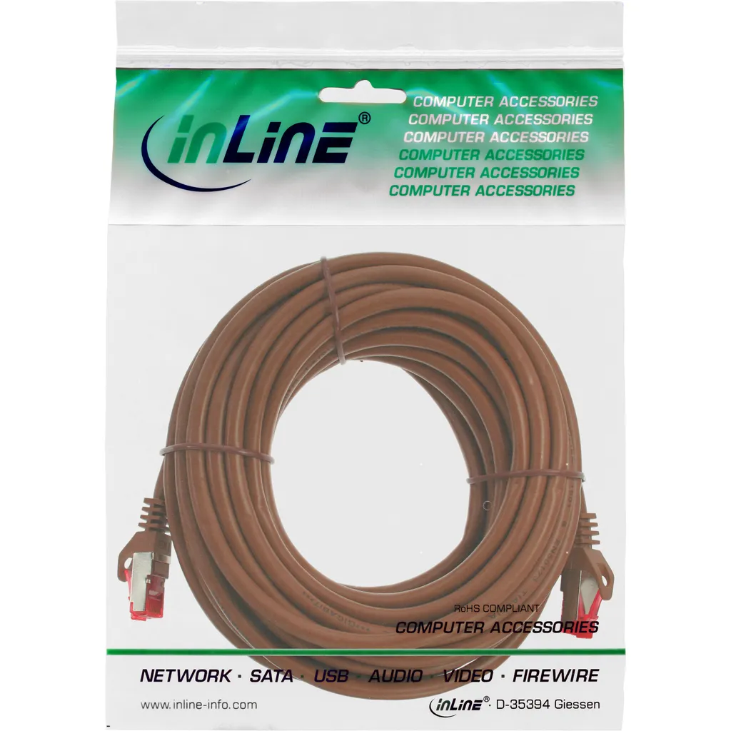 InLine 76405K Cavo Patch Cat6 S/FTP 5m Marrone PiMf Rame Professionale - 5