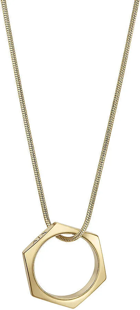 Collier Homme Armani Exchange Gold - Acier Doré et Logo Gravé Design