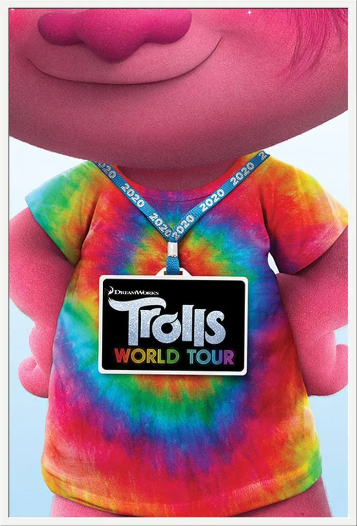 Poster encadré Trolls World Tour avec cadre Shinsuke blanc et acrylique
