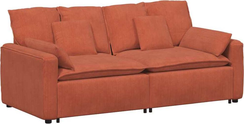 Modulares Sofa mit Kissen Rot Orange