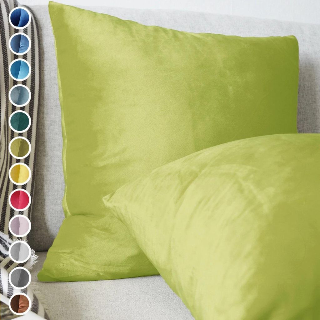 Lionmood Premium Samt Kissenbezug Hellgelb 30x50cm -1er- Velvet Kissenhülle mit Reißverschluss - Modernes Design, Weich, Einfarbig für Sofa