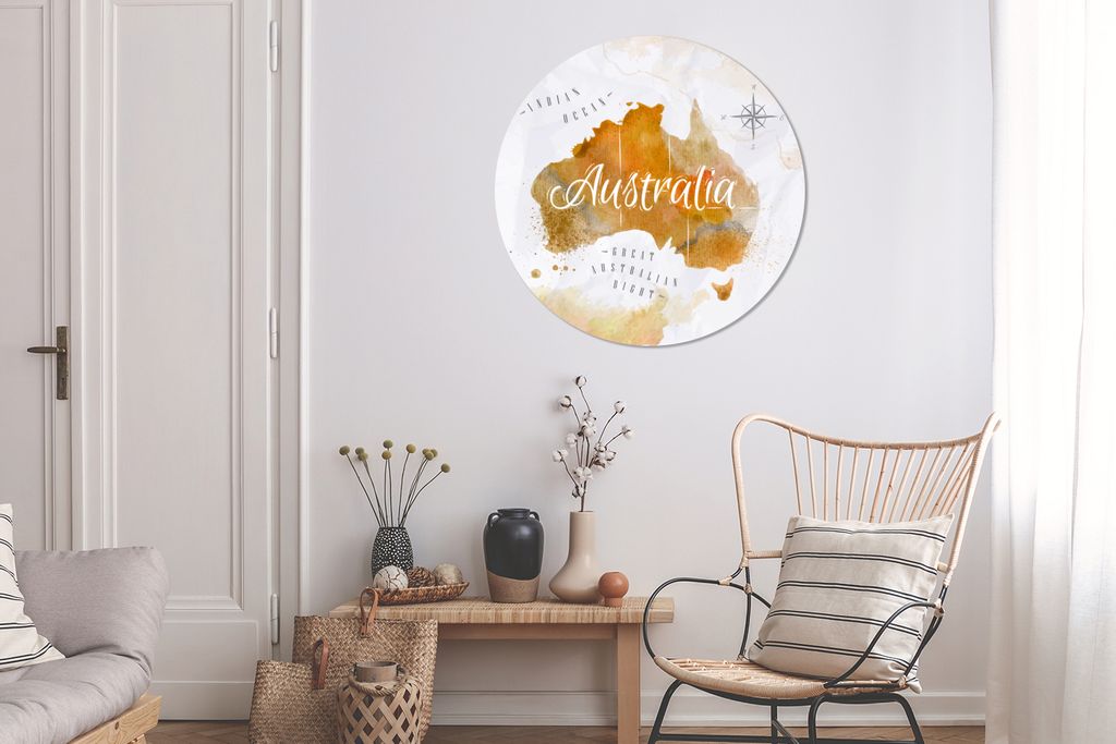 MuchoWow - Mauerkreis - Wandbilder - Runde Bild - Bild aus Aluminium - Schlafzimmer - Wohnzimmerdekoration - Wand Dekoration