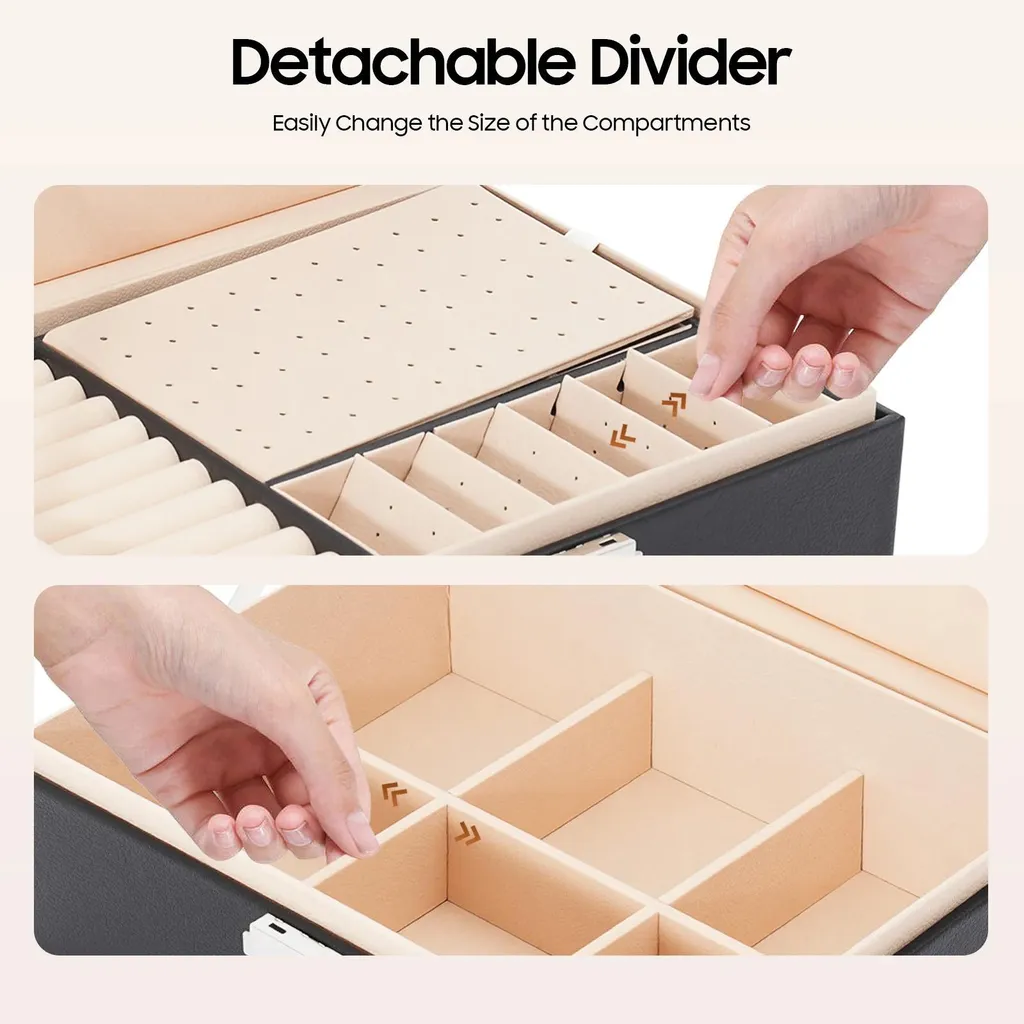 Portagioie Doppio Livello Salvaspazio - Chiusura Chiave e Velluto - 9