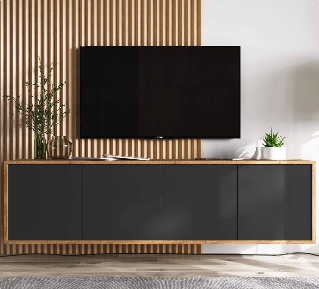 Szafka RTV Wisząca Loft Komoda RTV Nowoczesna Industrialna Zdjęcie produktu 