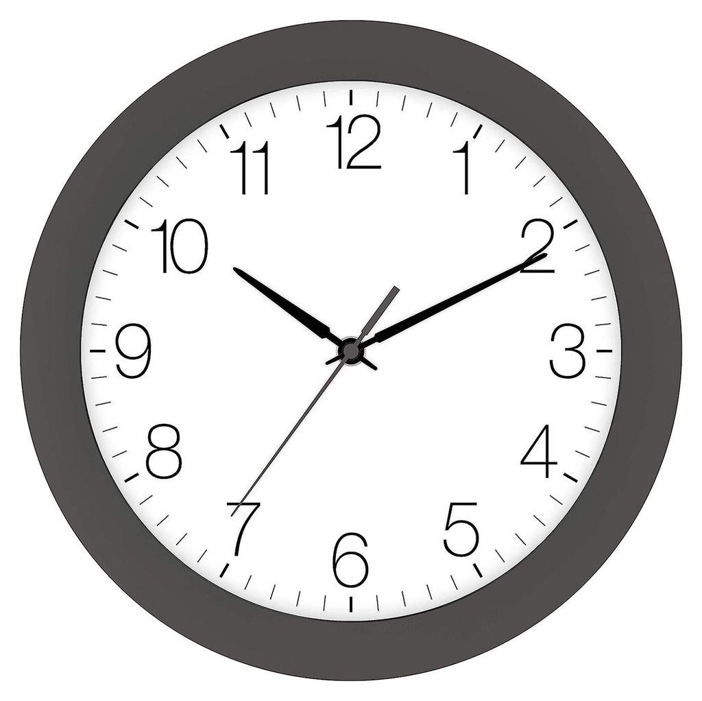 Wanduhr, 30 cm Durchmesser, grau, mit automatischer Produktbild 