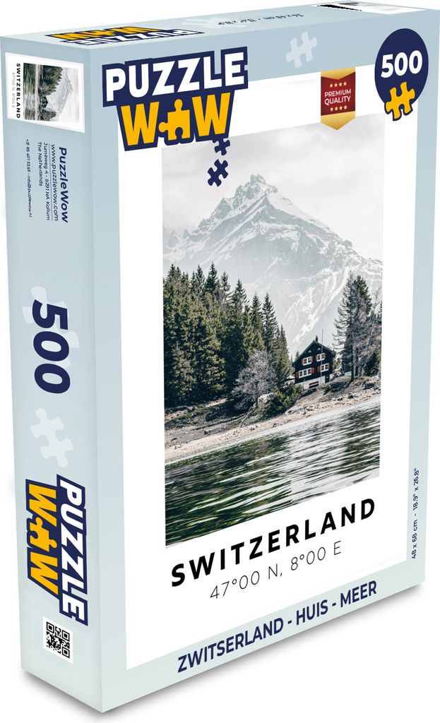 MuchoWow Puzzle 500 Teile Schweiz - Haus - See - Denken - Spiel - Toy