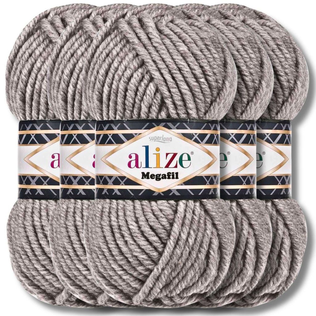 Alize 5 x 100 g Superlana Megafil, lana spessa, tinta Immagine del prodotto 