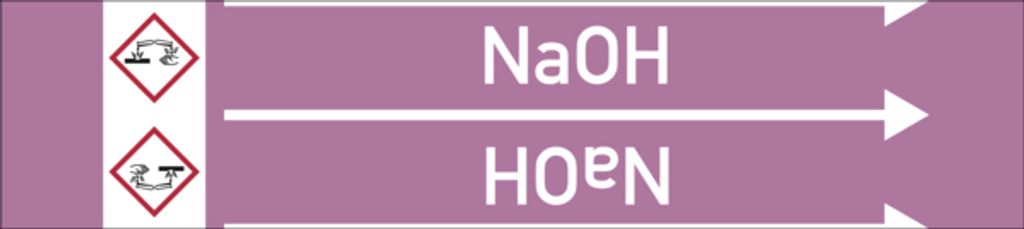 Dreifke Rohrleitungsband, NaOH, Rolle = 33 m | Folie selbstklebend | 33000x90 mm, 33 m