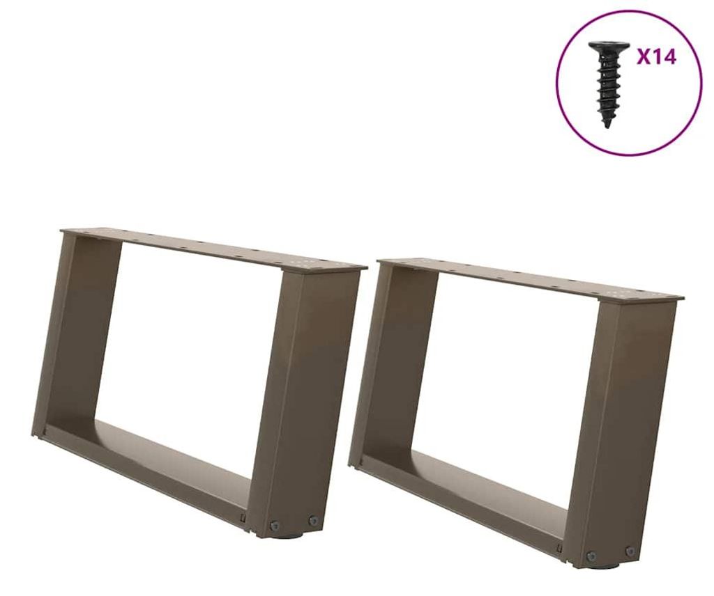 Couchtischbeine U-Form 2 Stk. Naturstahl 70x(30-31) cm Stahl