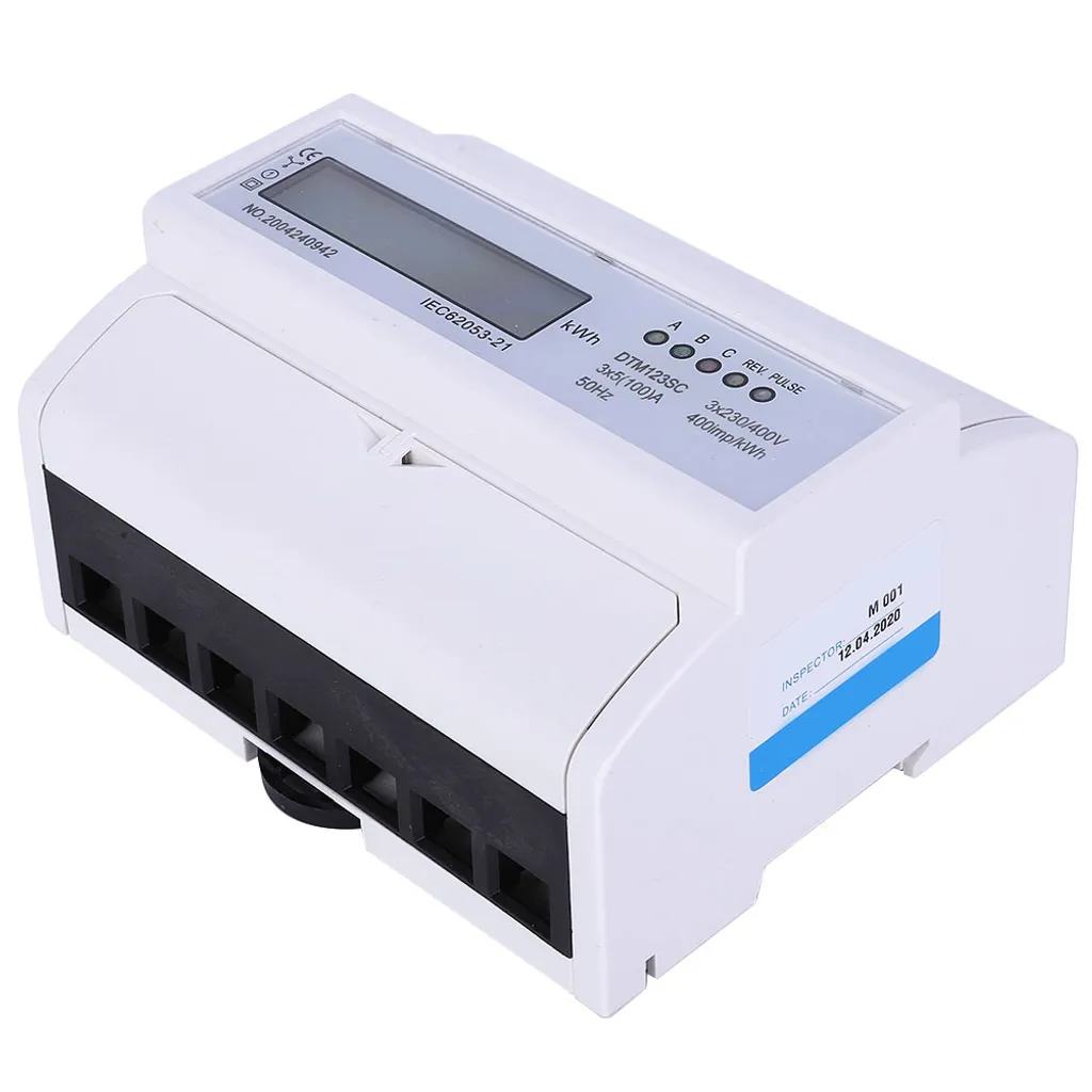 Compteur d'énergie triphasé 100A numérique KWh avec écran LCD - 5
