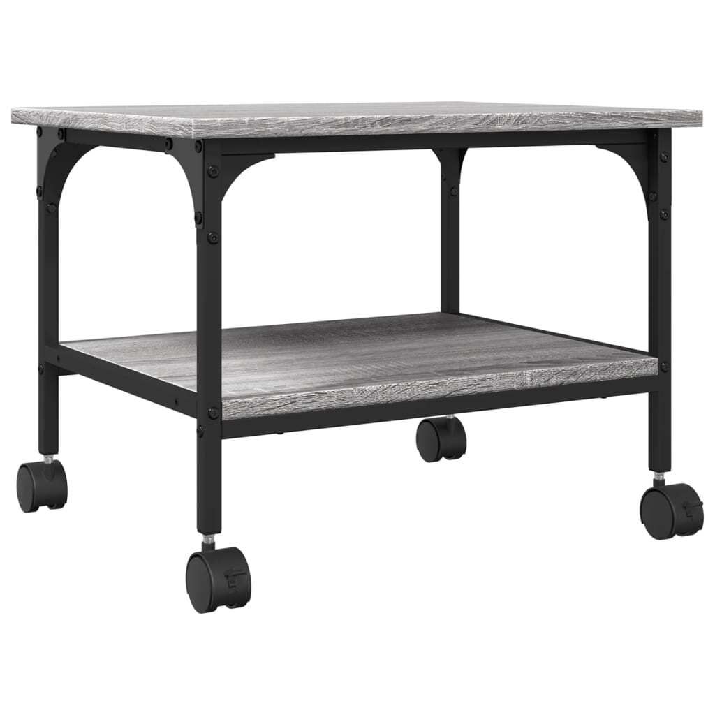 vidaXL Druckerständer 2 Ablagen Grau Sonoma 50x40x38 cm Holzwerkstoff