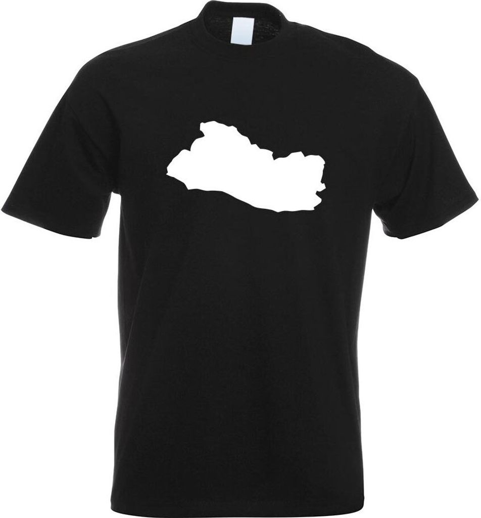 Kiwistar - T-Shirt - schwarz - EL Salvador Umriss Kontur Herren Funshirt Bedruckt Design Sprüche Spruch Motive - mit Motiv Bedruckt - Funshirt Des...
