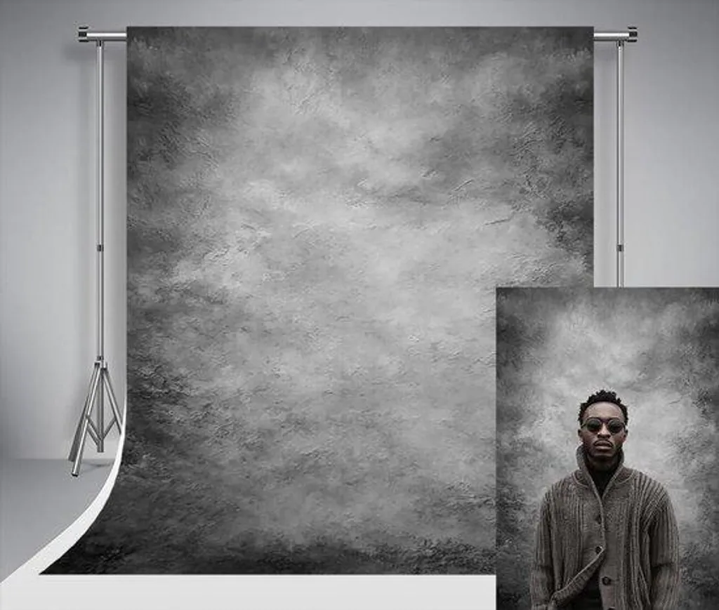 Fond de photographie rétro 2,2 x 1,5 m dégradé gris pour studio photo