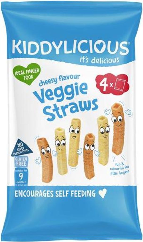 KIDDYLICIOUS Veggie Straws 4 x 12 g – 48 g Produktbild 