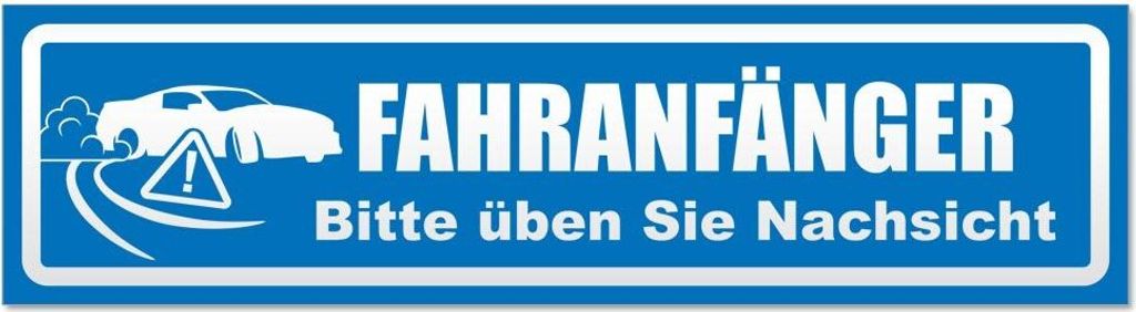Kiwistar Fahranfänger Nachsicht invertiert Magnetschild Schild magnetisch - 30cm Blau - Magnetfolie für Auto PKW Kfz