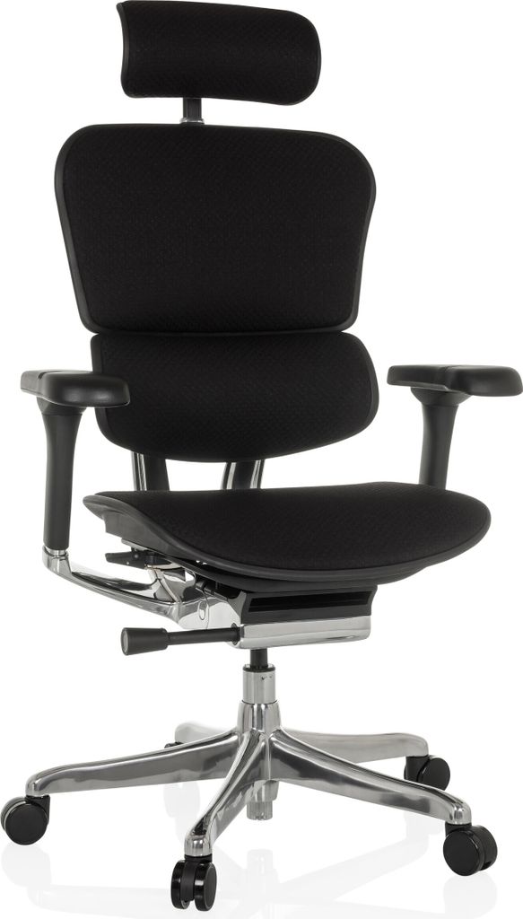 hjh OFFICE Luxus Chefsessel ERGOHUMAN GEN2 Ergonomischer Bürostuhl mit Armlehnen (höhenverstellbar) Stoff Drehstuhl für Büro, Zuhause