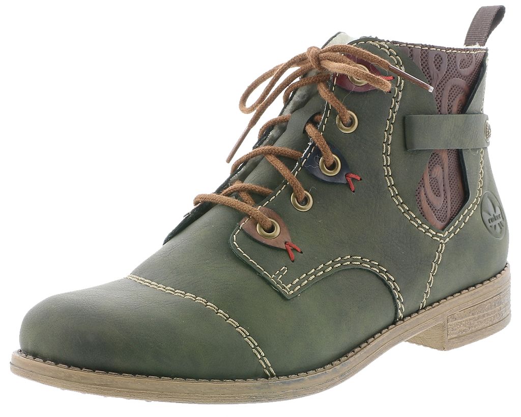 Rieker Damen 77443-54 Stiefeletten Chelsea Boots Warmfutter, Größe:40 EU, Farbe:Grün