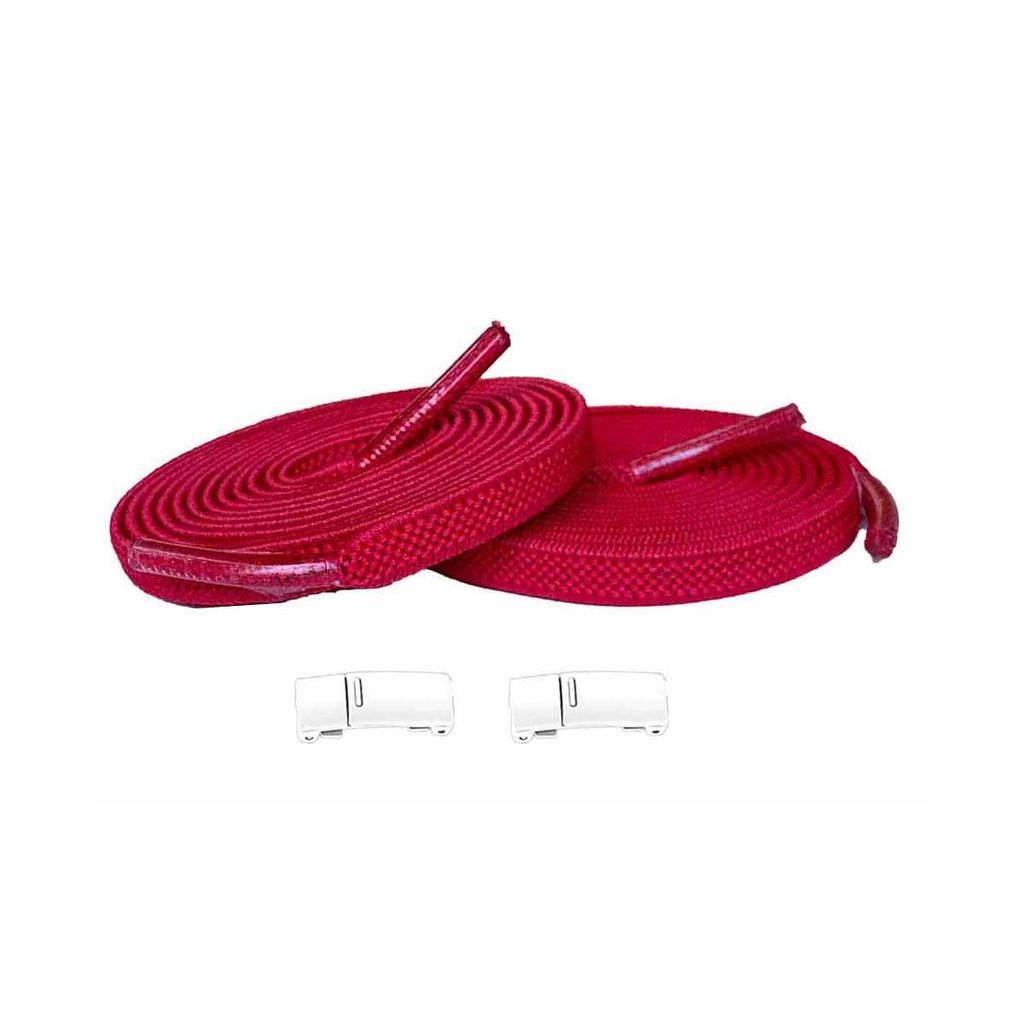 Elastische Schnürsenkel mit Magneten - Schnürsenkel: Rot | Magnete: Weiss