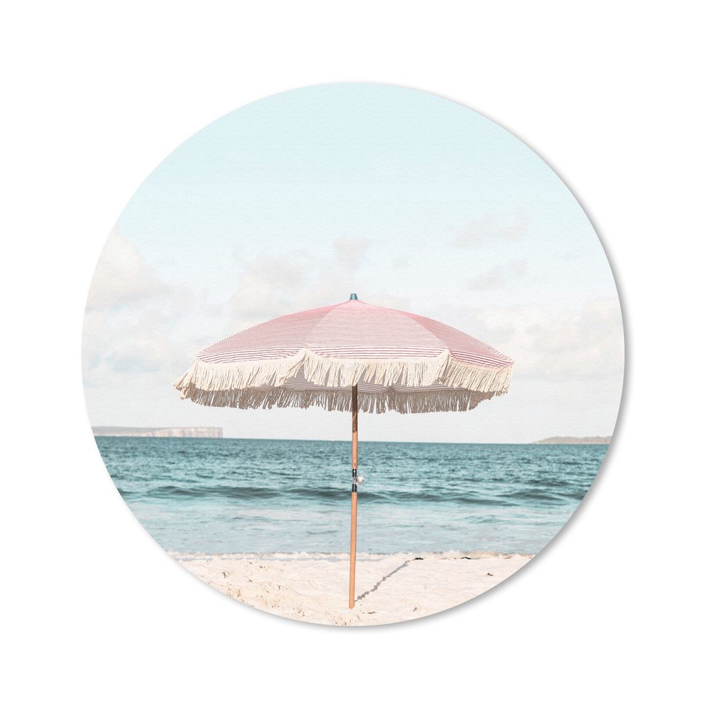 MuchoWow Mauspad Mousepad Sonnenschirm - Strand - Meer - Wolken 40x40 cm - Mousepads - Maus Mat - Pad - Mausunterlage - Schreibtisch Accessoires