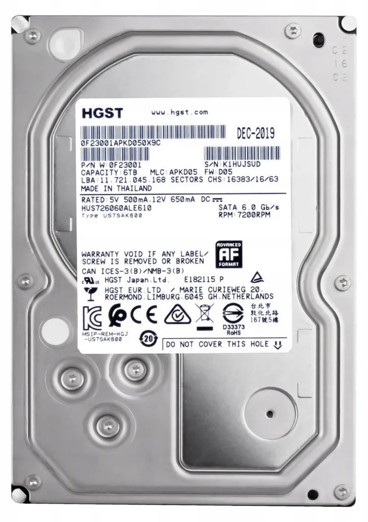 Disque dur 6 To pour stockage NAS et Vidéosurveillance HGST 7K6000