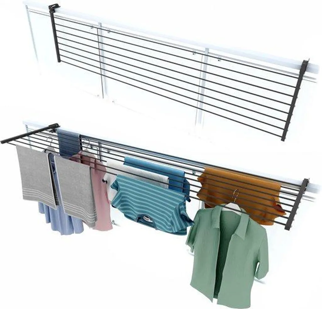 Support de balcon pliable anthracite robuste et discret gain de place - 5
