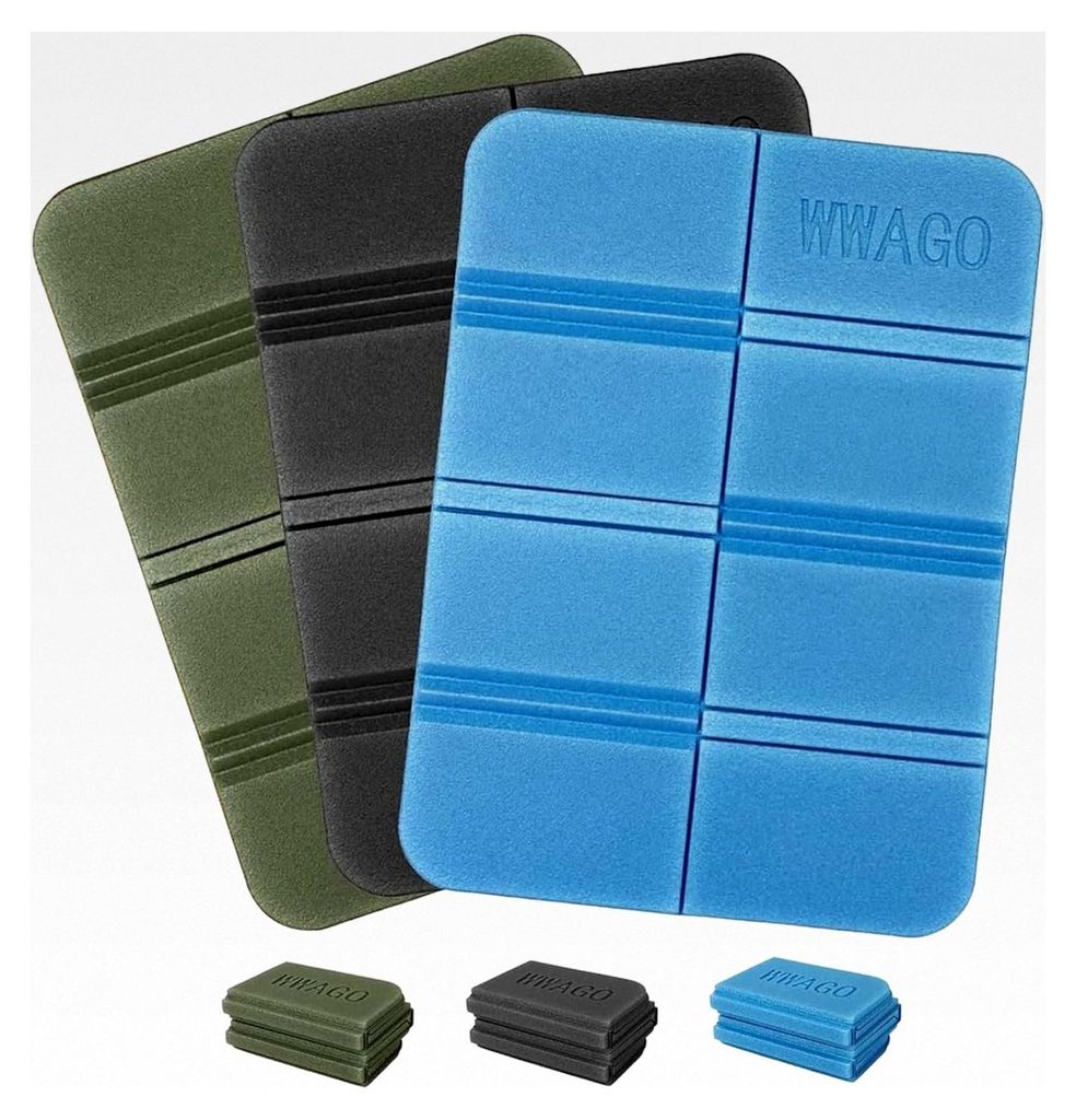 3er Set Faltbare Sitzkissen für den Außenbereich, 3 Farben, Wetterfest, Tragbare Thermo-Sitzunterlage für Camping, Wandern, Picknick, Jagd