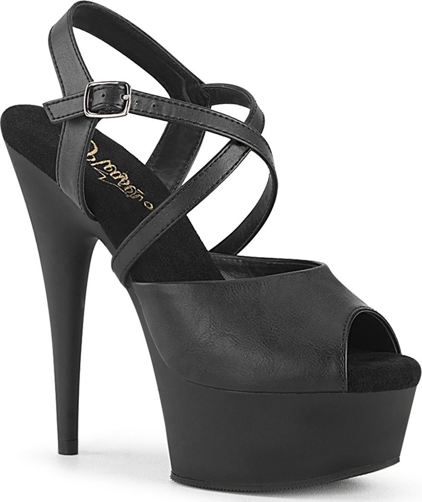 DELIGHT-624-1 Damen Sandale von Pleaser, Schwarz EU 37, US 7
