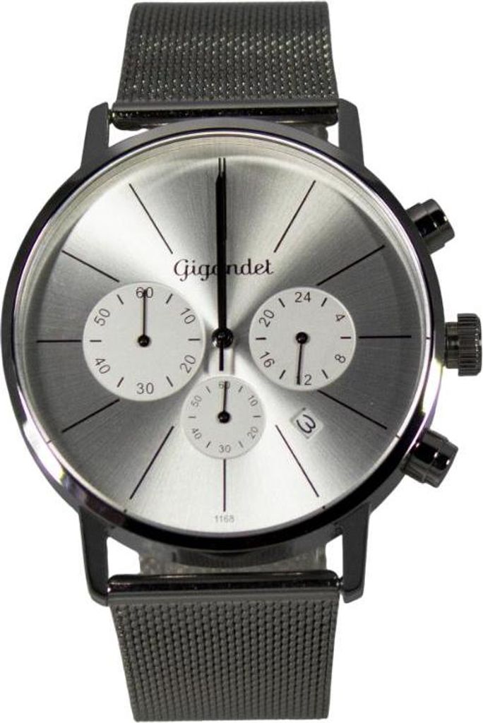 Gigandet Chronograph Armbanduhr Herren Damen Silber Datum G32-018