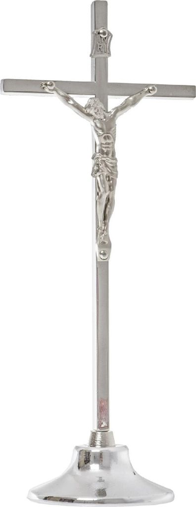 Silbernes Standkreuz 17,5 cm Metall Produktbild 