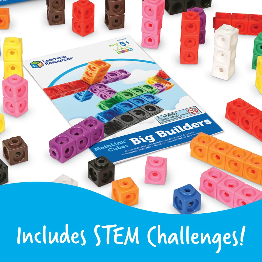 MathLink ensemble de 200 pièces cubes emboîtables multicolores de tri