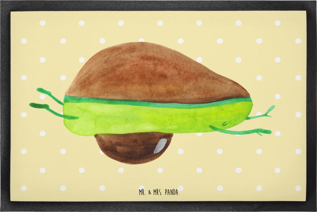 Mr. & Mrs. Panda fußmatte Avocado Yoga 60 x 90 cm - Gelb Pastell - Geschenk, Sport, Gummimatte, Fußabstreifer, Hilfe, Humor, Türvorleger, Bauch,...