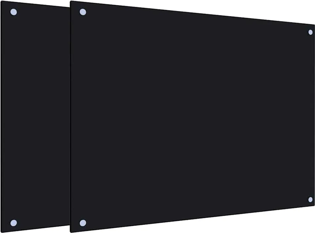 Offerta vidaXL Paraschizzi Cucina Vetro Nero 80x60 - 2 Pezzi