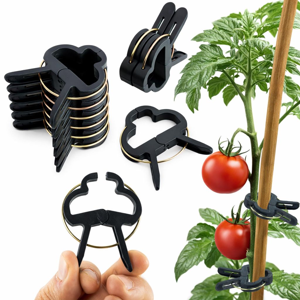ECENCE 60x Pflanzenclips Pflanzenklammern für Tomaten, groß Produktbild 