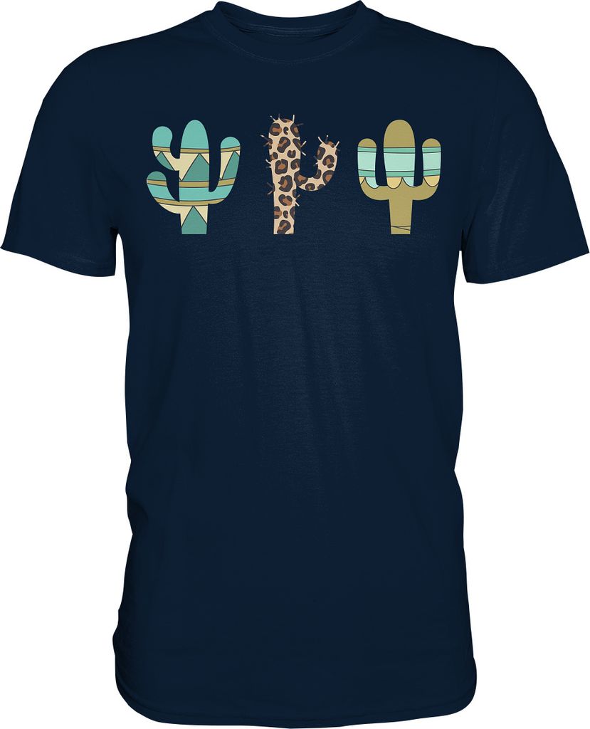 Kaktus Leopard Sukkulenten T-Shirt – Navy / S Produktbild 