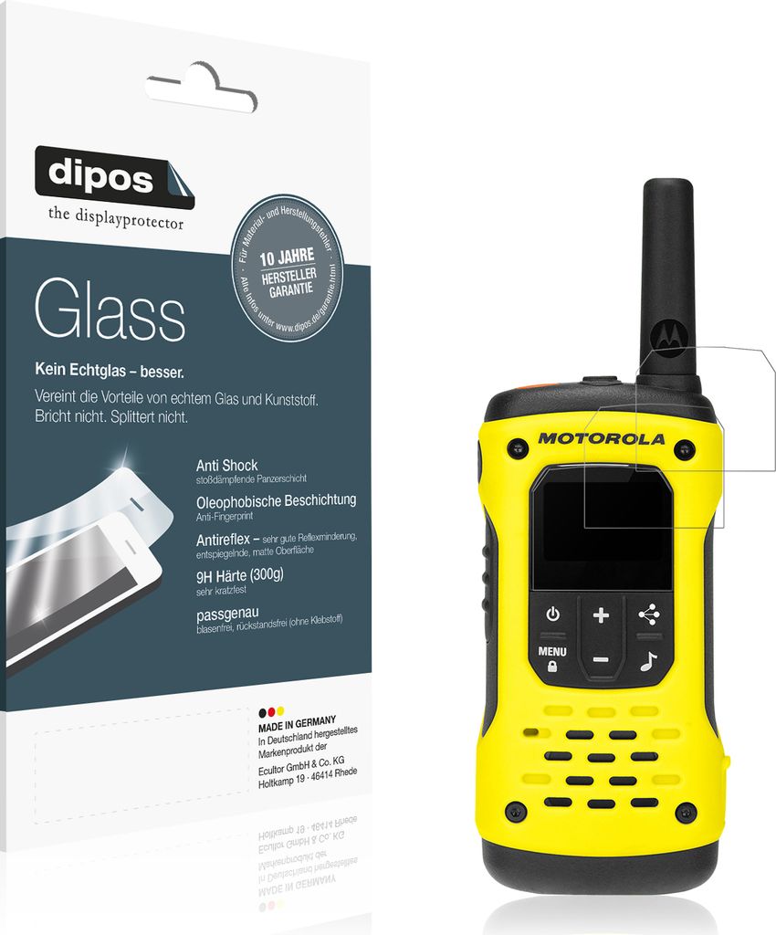 2x Schutzfolie für Motorola TLKR T92 H20 PMR matt - Anti-Shock 9H Folie dipos Glass Kunststoffglas