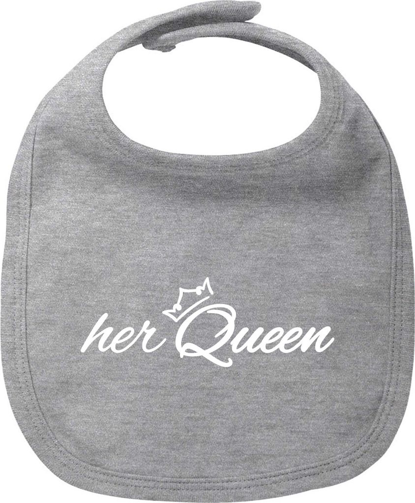 Huuraa Baby Lätzchen her Queen Krone Heather Grey Klettverschluss Baumwolle Latz Geschenkidee