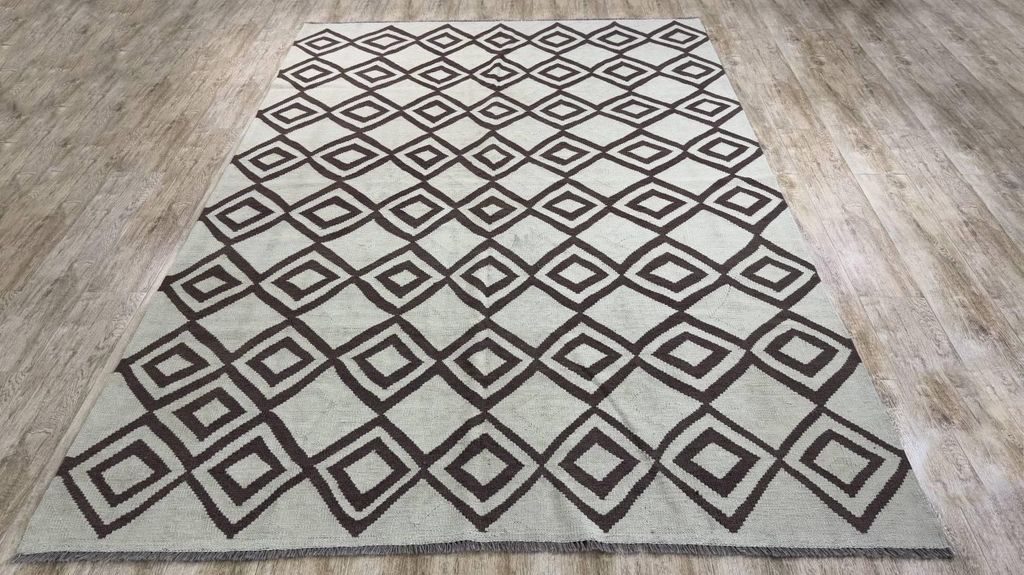 Teppich KELIM ORIGINAL | Farbe: Natur; Größe: 204x290 cm | strapazierfähig und leicht zu reinigen | Wohnzimmer | Schlafzimmer