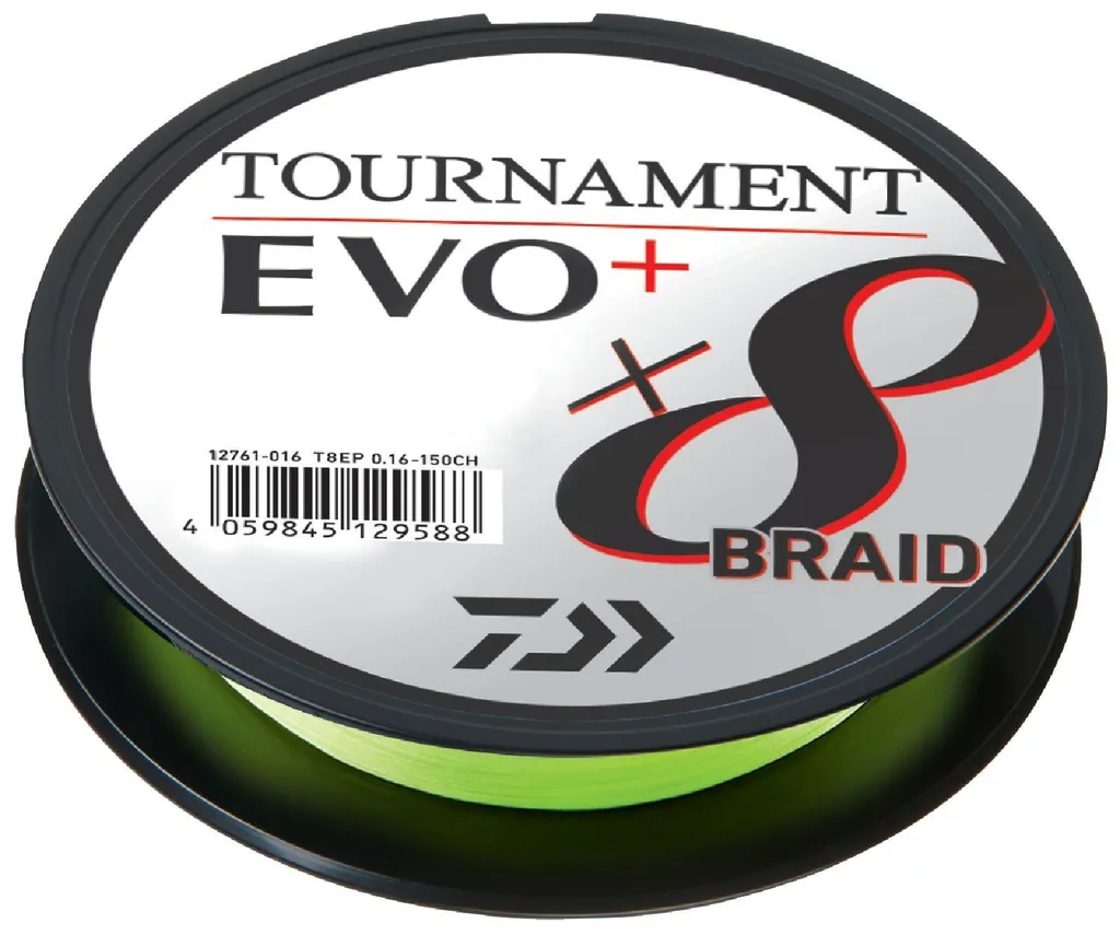 Ligne de pêche tresse 8 brins Daiwa Tournament Evo+ 0.10mm