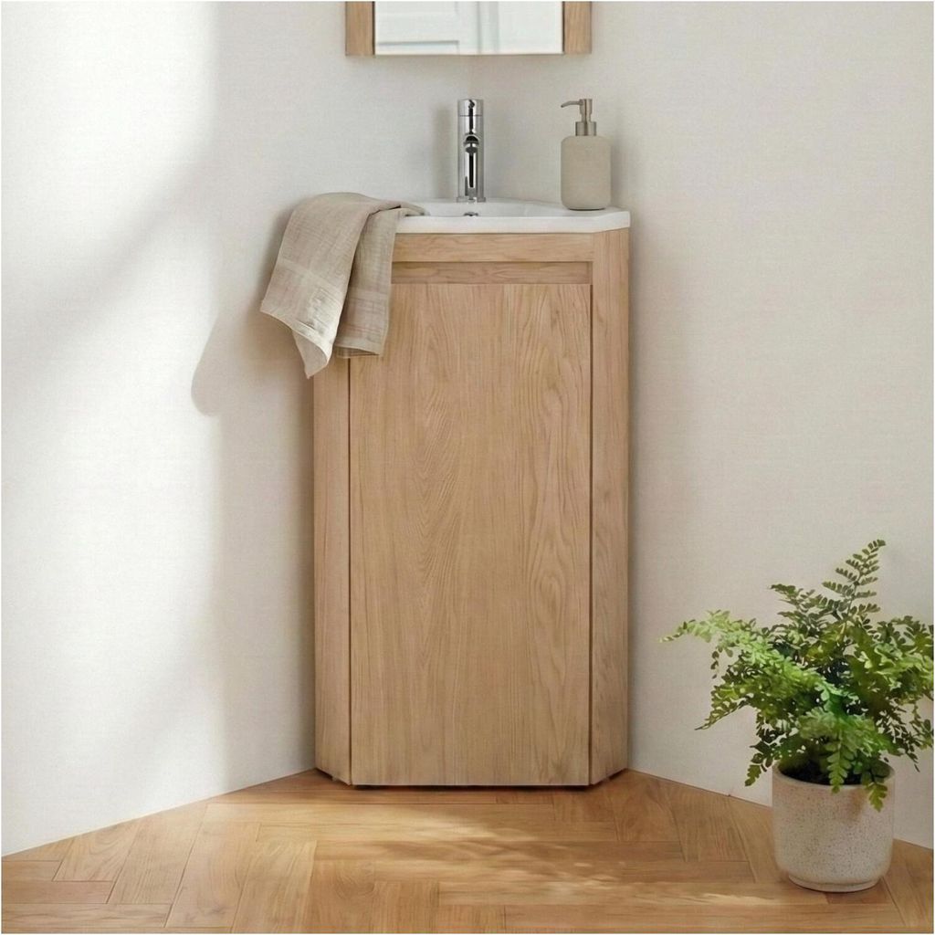 Meuble lave-mains d'angle SORRENTO avec vasque en résine Image du produit 