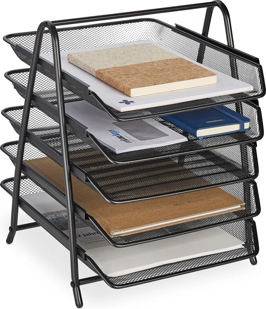 Rangement papier pour bureau à la maison classeur 5 niveaux métal