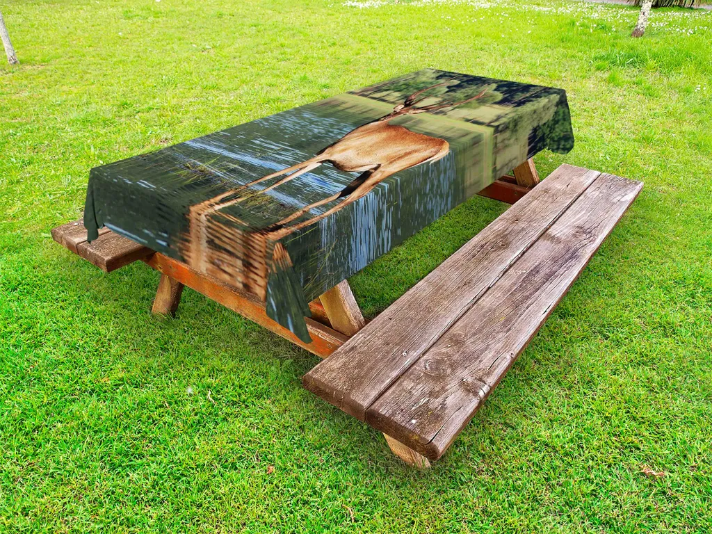 Tovaglia Esterna ABAKUHAUS Cervi di Montagna 145x210 Impermeabile