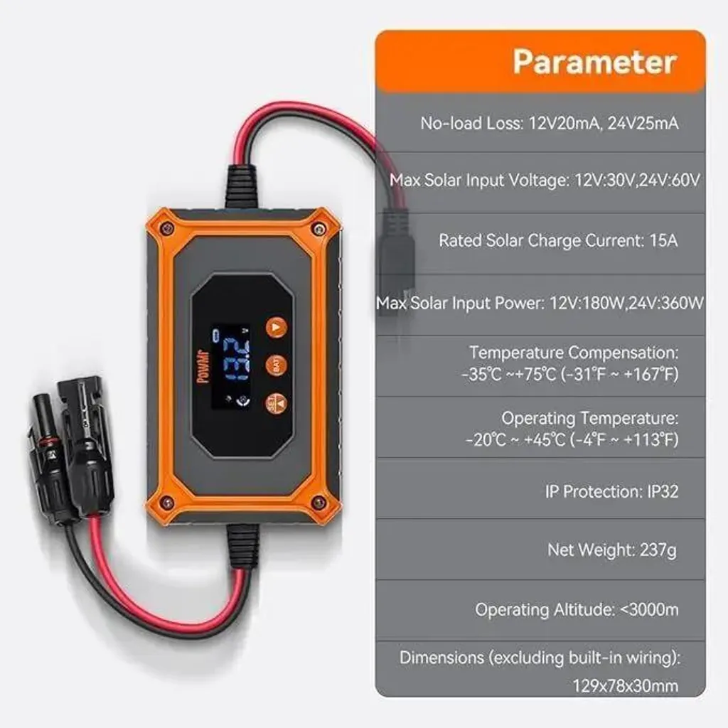 Regolatore Solare MPPT 15A Professionale | Carica Intelligente per Camper