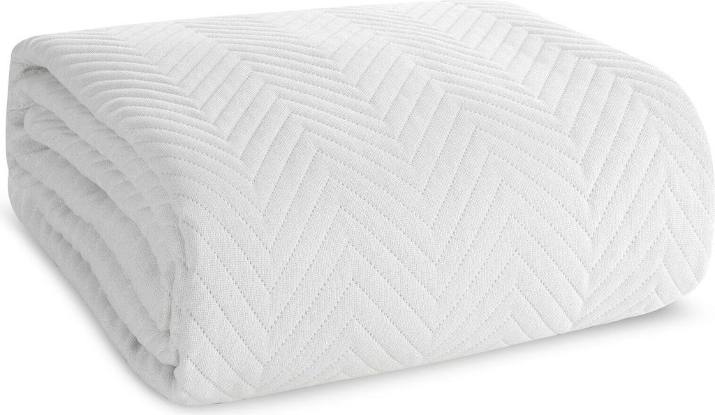 Přehoz na postel vzhled 3 bílý 220x240 cm Obrázek produktu 