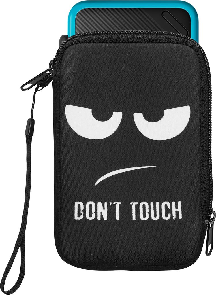 kwmobile Tasche kompatibel mit Nintendo 3DS XL - Neopren Hülle - Don't Touch Weiß Schwarz