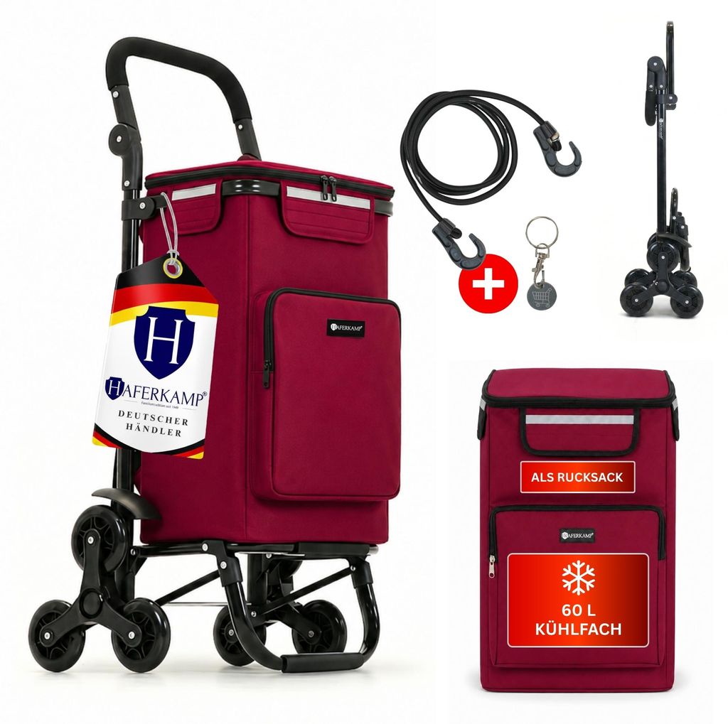 Klappbarer Treppensteiger-Einkaufstrolley TRAGINO | 3-in1 Produktbild  KI-generiertes Bild
