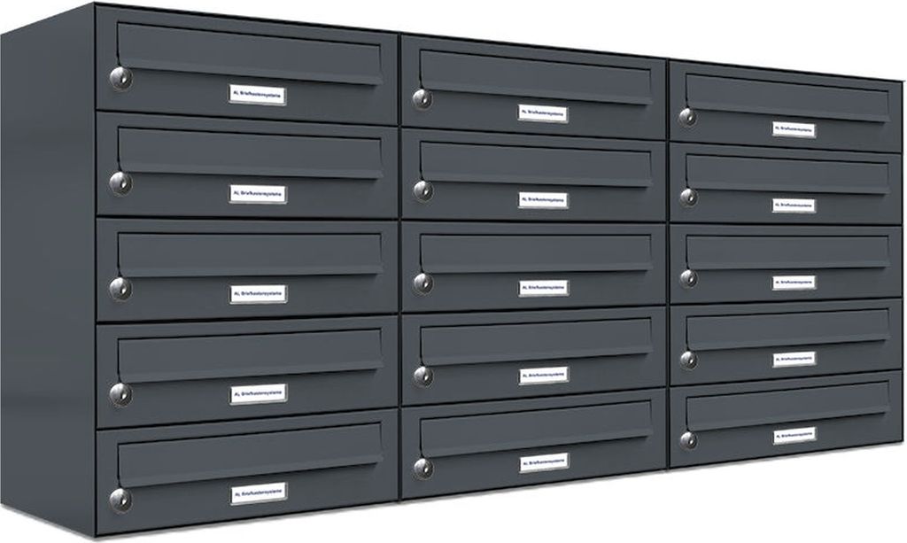 15er Briefkasten Anthrazit Anlage 15 Fach Wandbriefkasten Postkasten