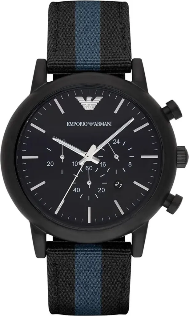 Montre chronographe Armani AR1948 pour homme au cadran noir
