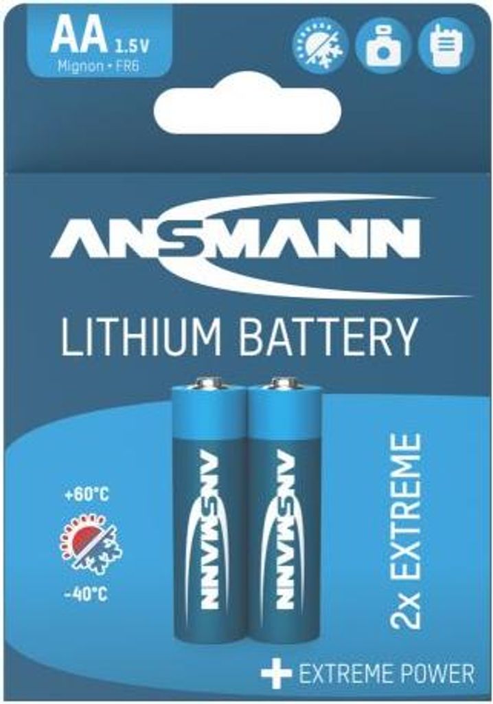 Ansmann Lithium Batterie Mignon, AA, Lithium Extreme, 2er Blister