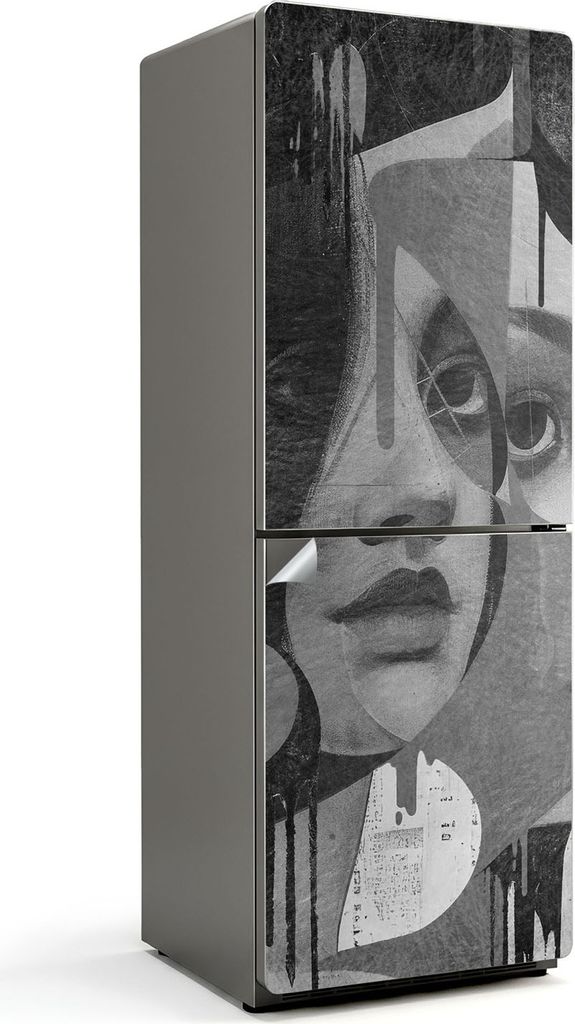 Blumenmuster mit Details – Kühlschrank Aufkleber – Klebefolie Kühlschrank – Kühlschrank Dekor – Kühlschrankfolie selbstklebend – Küc...