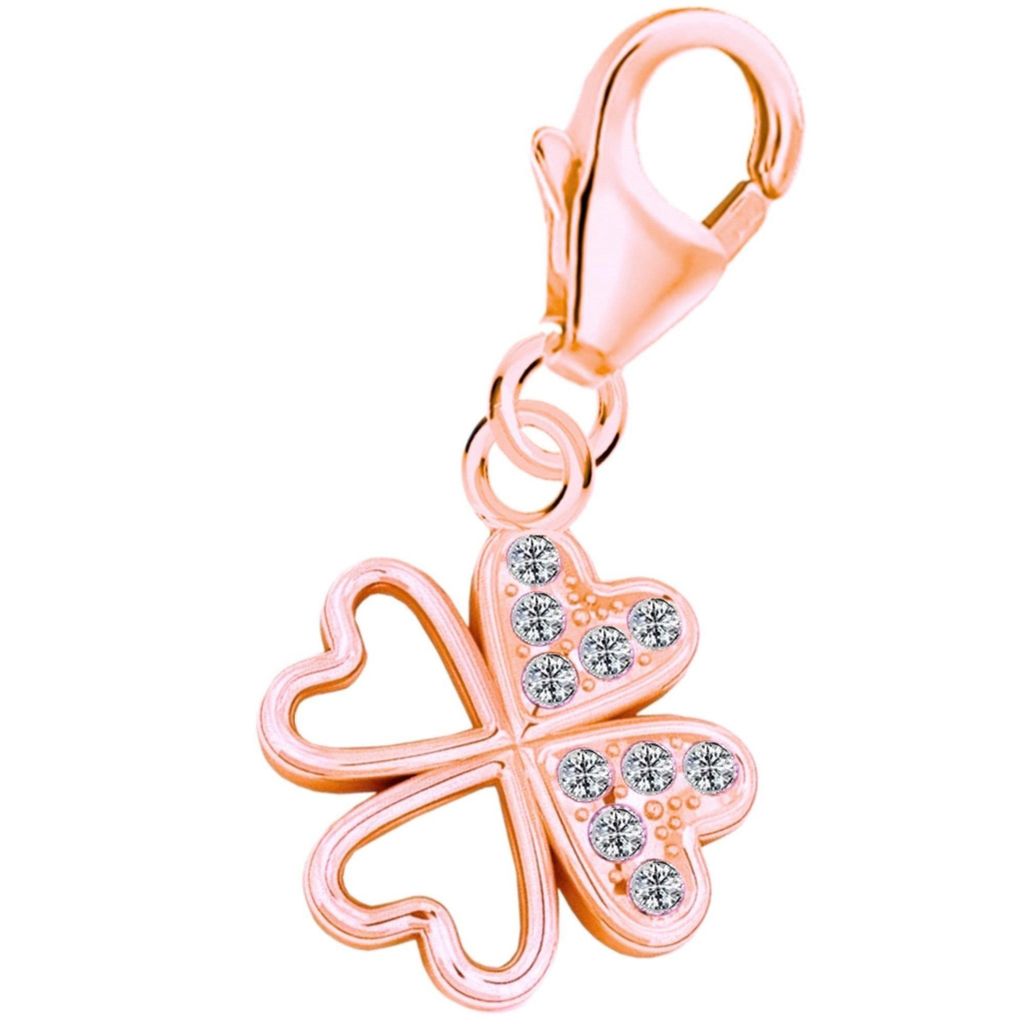 Kleeblatt Charm Anhänger als zauberhafter Glücksbringer I Rosegold